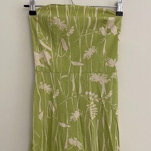 Women's green strapless dress. Size 3 but fits more like a 1.